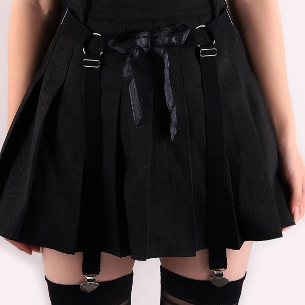 

1pc Bow Decor Garter Belt, Black