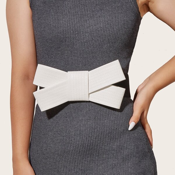 

Bow Decor Belt, Black and white