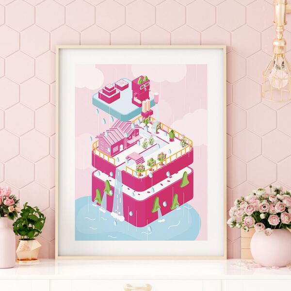 

Cartoon Graphic Unframed Painting, Multicolor
