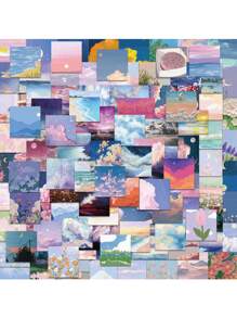 106入組山水圖案貼紙 - 彩色 - 查看 1