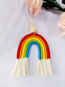 1 件编织彩虹壁挂，流苏装饰彩虹挂饰，适用于家居装饰、家居装饰、房间装饰、墙壁装饰 - 彩色 - 查看 7
