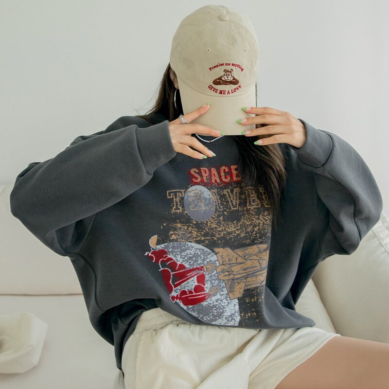 

Letter Graphic Drop Shoulder Sweatshirt, Dark grey