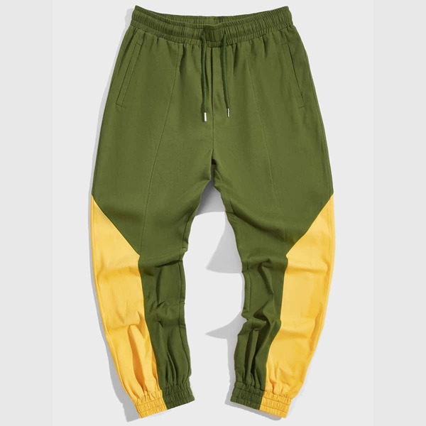 

Men Color Block Carrot Pants, Multicolor