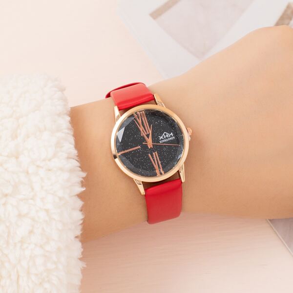 

Starry Sky Dial Round Pointer Quartz Watch