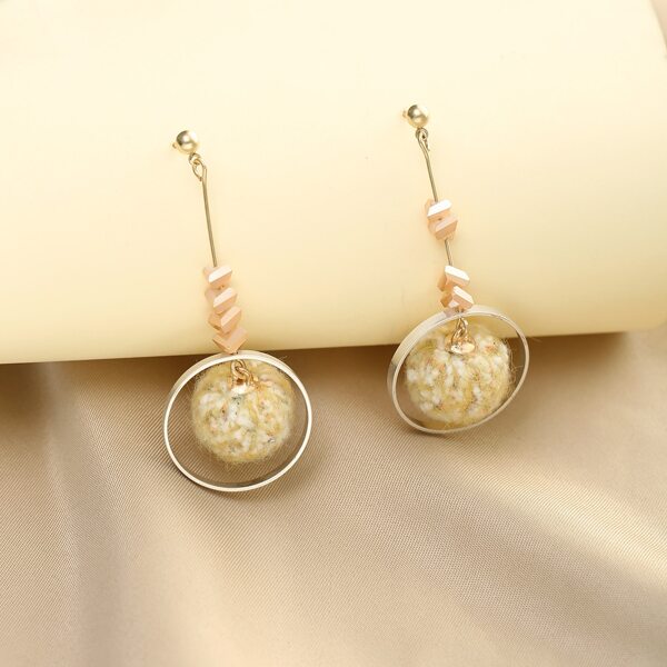 

Round Ball Drop Earrings, Yellow
