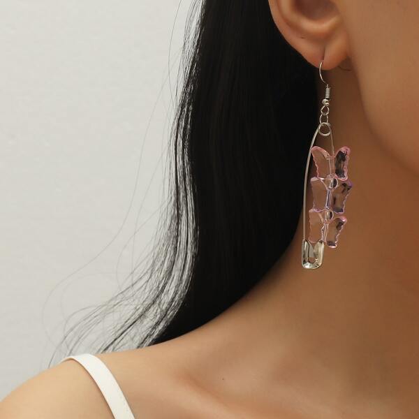 

Butterfly Decor Drop Earrings, Multicolor