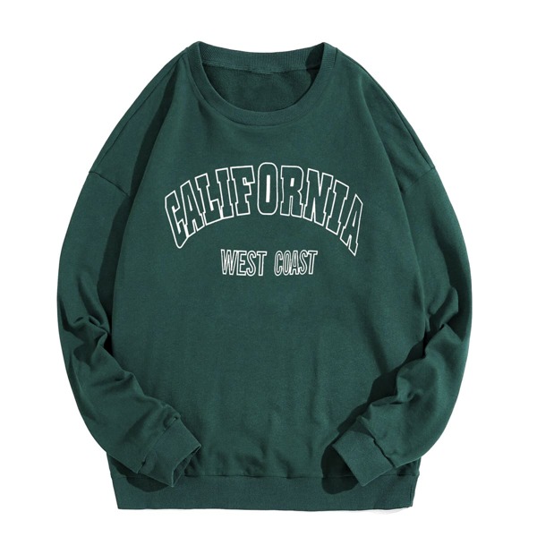 

Boys Letter Graphic Drop Shoulder Sweatshirt, Green