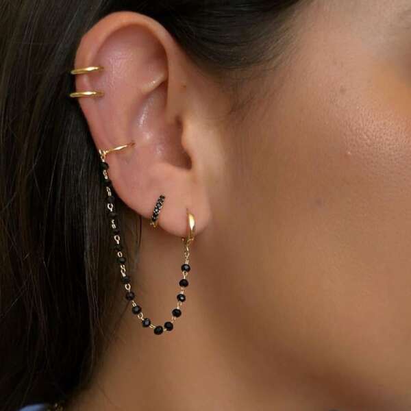 

4pcs Simple Earrings Set, Multicolor