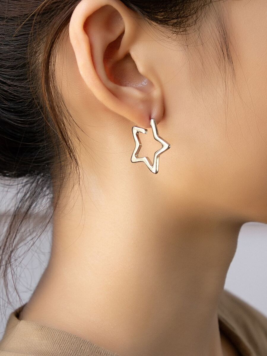 Hoa tai thiết kế hình ngôi sao - Bạc - Xem 1