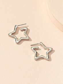 Hoa tai thiết kế hình ngôi sao - Bạc - Xem 2