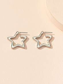 Hoa tai thiết kế hình ngôi sao - Bạc - Xem 5