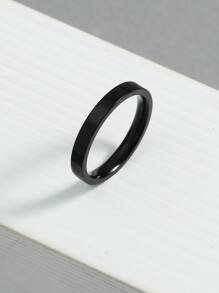 Nhẫn hợp kim tối giản thời trang và phổ biến dành cho nam giới làm quà tặng trang sức và tạo nên vẻ ngoài phong cách - màu đen - Xem 2