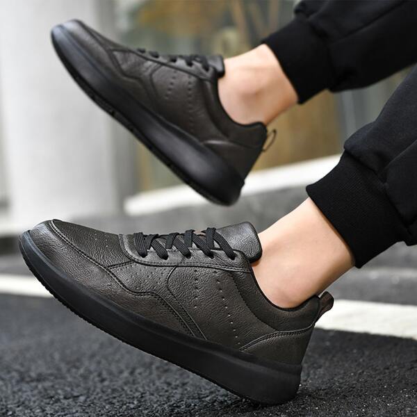 

Men Stitch Detail Lace-up Front Sneakers, Dark green