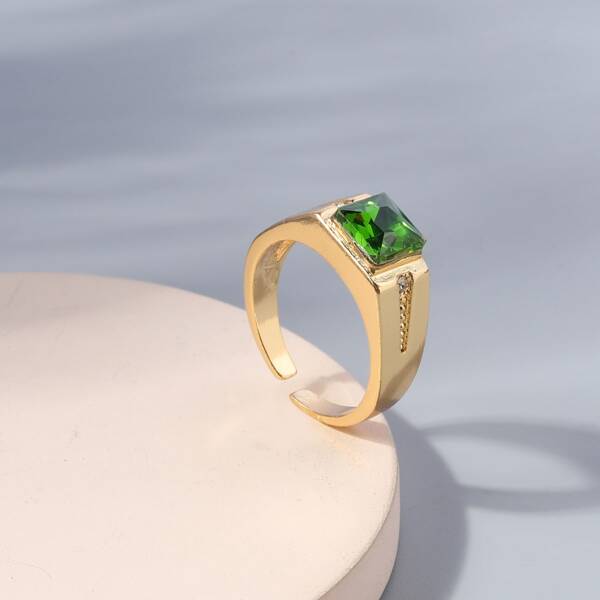 

Men Zircon Ring, Gold