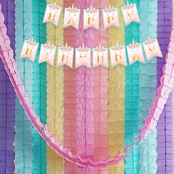 

7pcs Birthday Decorative Pull Flag Set, Multicolor