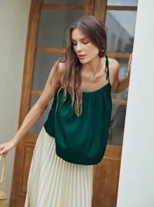 MOTF PREMIUM SILK FLOWY CAMI TOP - Dark Green - View 6