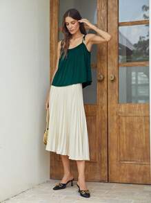 MOTF PREMIUM SILK FLOWY CAMI TOP - Dark Green - View 10