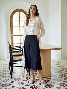 MOTF PREMIUM 100% SILK STRAIGHT FIT TOP - Apricot - View 8