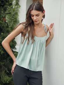 MOTF PREMIUM SILK FLOWY CAMI TOP - Mint Green - View 6