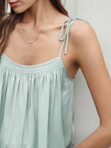 MOTF PREMIUM SILK FLOWY CAMI TOP - Mint Green - View 9