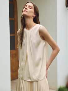 PREMIUM Top sedoso fruncido - Beis - Ver 5