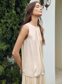 PREMIUM Top sedoso fruncido - Beis - Ver 10