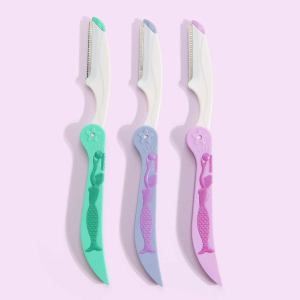 

3pcs Eyebrow Trimming Knife, Multicolor