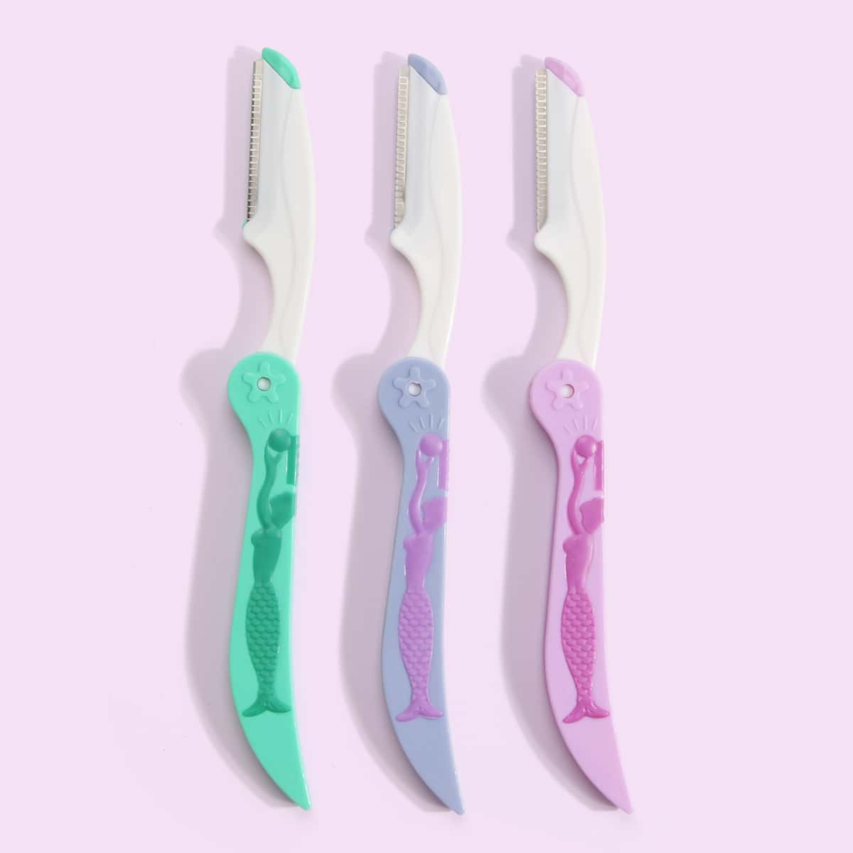 

3pcs Eyebrow Trimming Knife, Multicolor