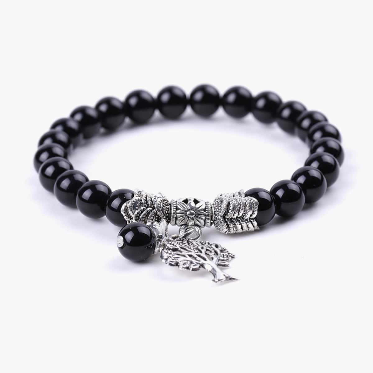 

Guys Tree Decor Beaded Bracelet, Black