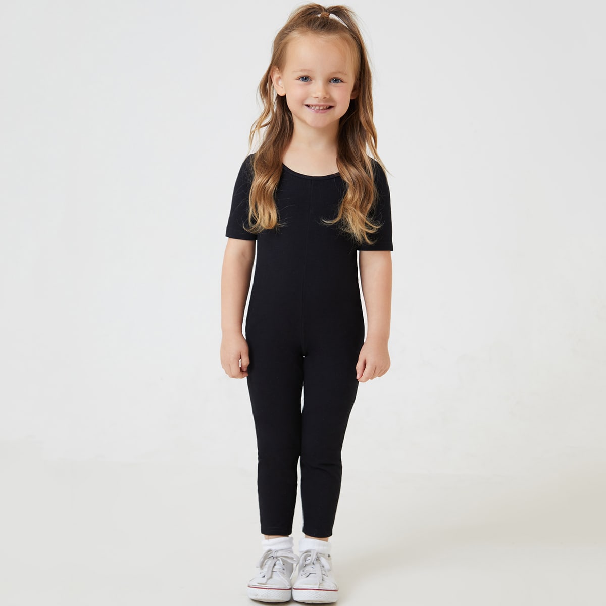 Mono de algodón liso tipo maillot para niña pequeña, mono negro para niños, monos para niñas, mono liso para niña pequeña