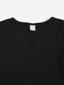 SHEIN 女孩2入組鎖眼領口T恤 - 彩色 - 查看 3