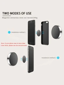 桌面磁汽車手機支架 - 銀色 - 查看 4