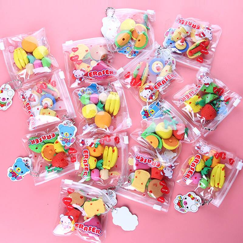 

1pack Random Food Eraser, Multicolor