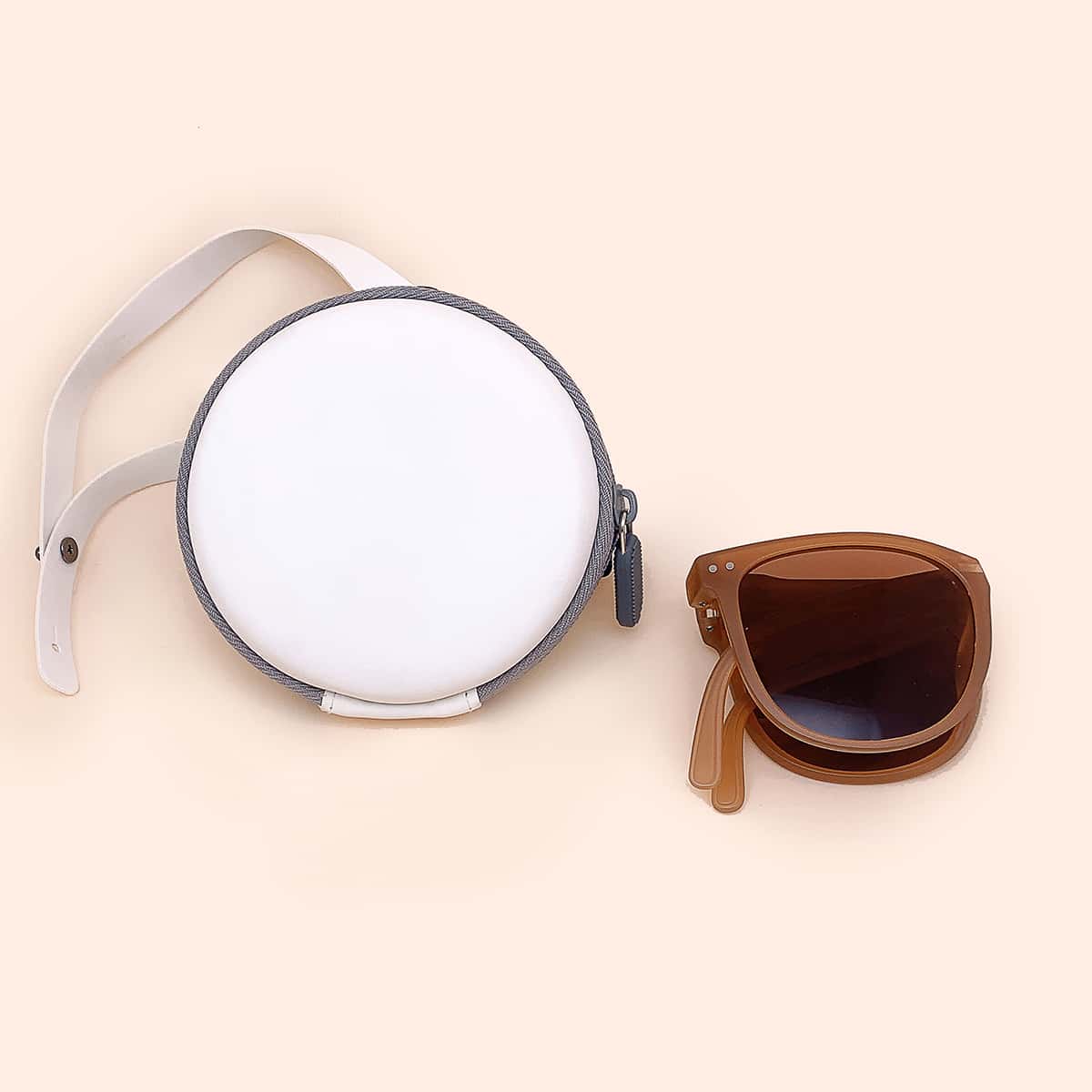 

1pair Tinted Lens Sunglasses & 1pc Glasses Bag
