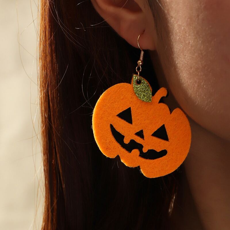 

Halloween Pumpkin Drop Earrings, Multicolor