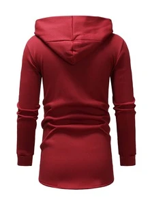 Manfinity LEGND Men Letter Graphic Open Front Hoodie - Red - View 2