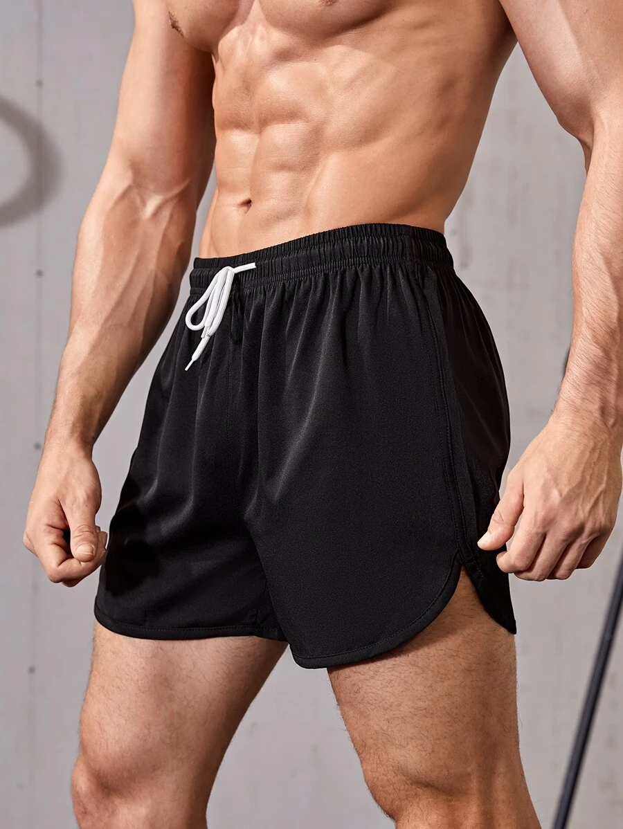 Manfinity Sport Corelite Pantalones cortos deportivos minimalistas de un solo color, estilo novio, ropa de gimnasio