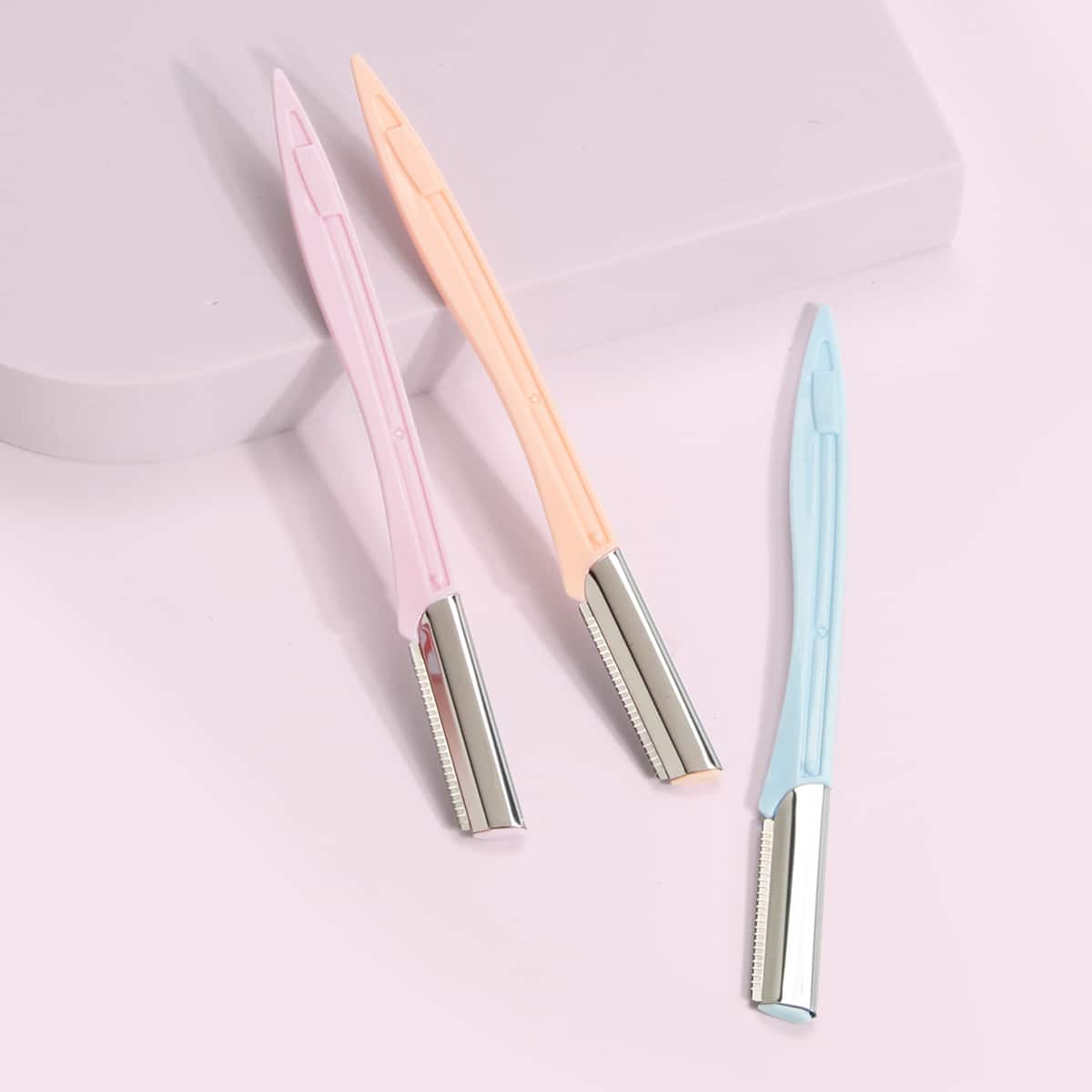 

3pcs Eyebrow Trimming Knife, Multicolor
