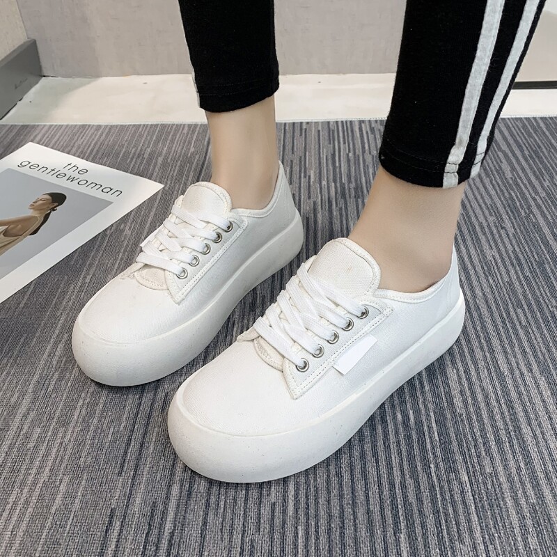 

Lace-up Front Canvas Shoes, White