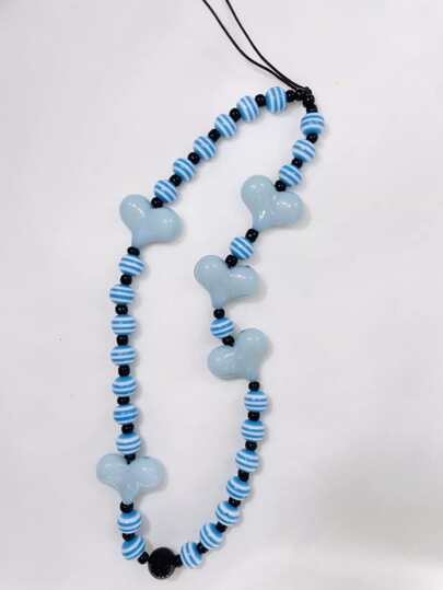 Random Color Heart Detail Beaded Lanyard