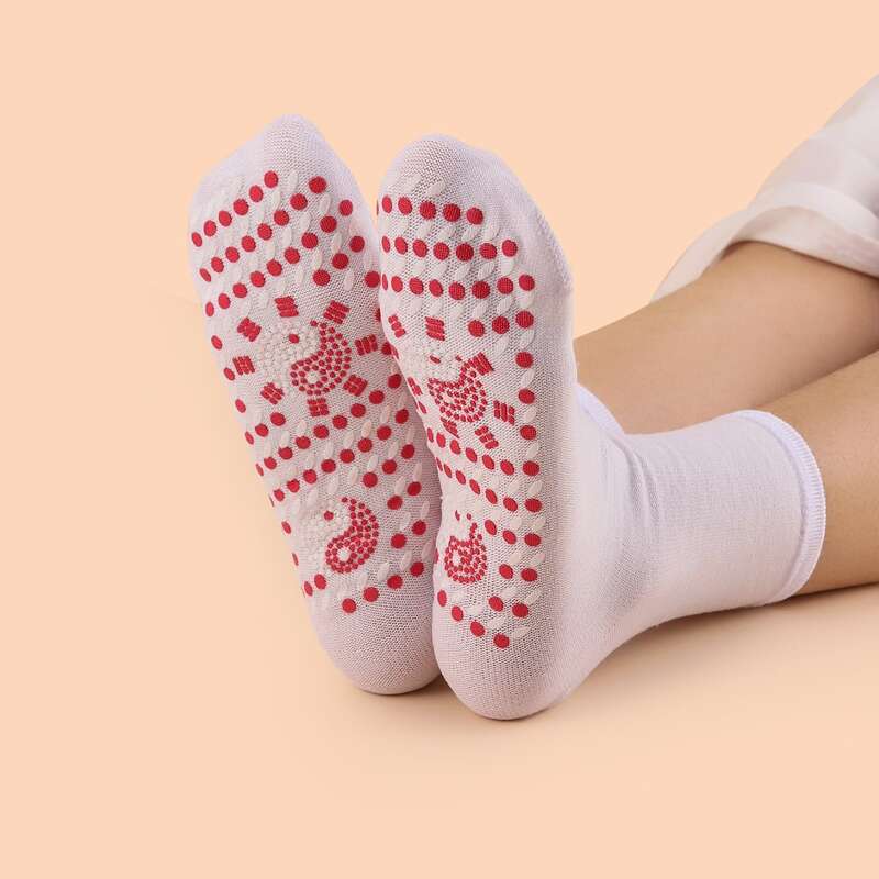 

Yin & Yang Pattern Crew Socks, White