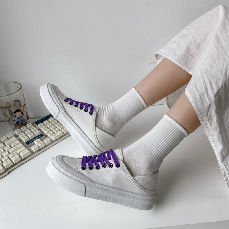

Lace-up Front Canvas Shoes, White