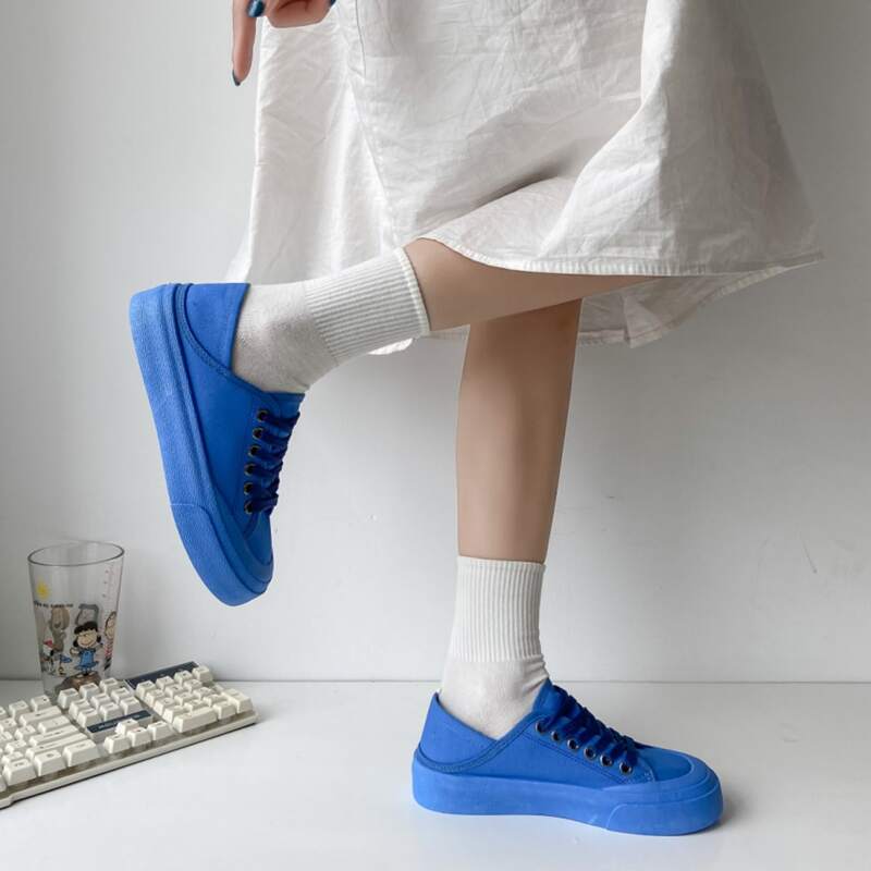 

Lace-up Front Canvas Shoes, Blue