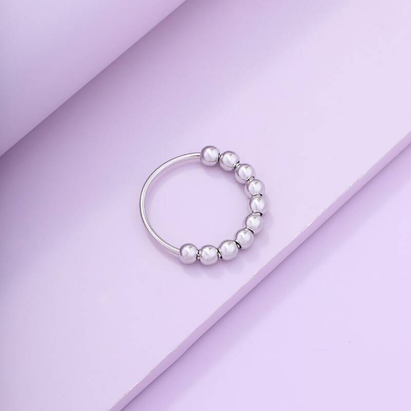 

Bead Design Ring, Silver