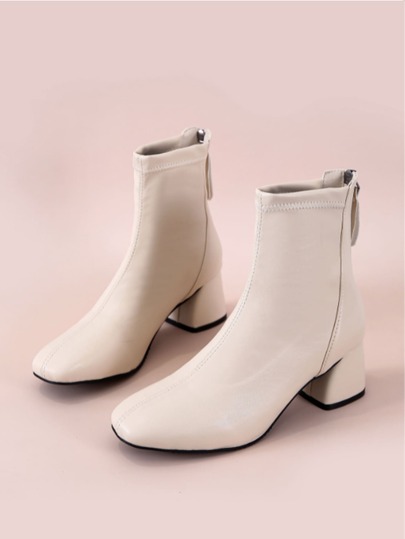 Herbst/Winter 2025 Damen Mode einfarbige Ankle Boots, Mode-Leggings mit Reißverschluss hinten