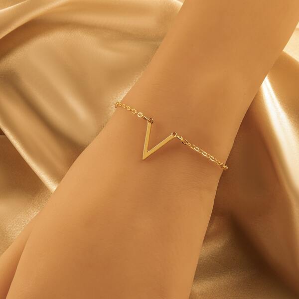 

Letter Decor Bracelet, Gold