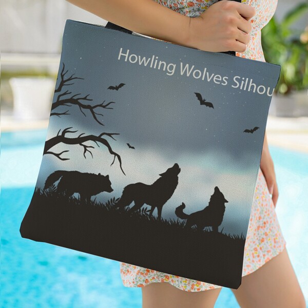 

Wolves Graphic Shopper Bag, Multicolor