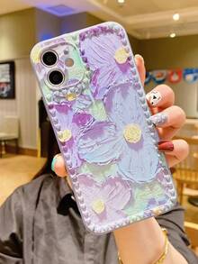 Coque de téléphone portable à motif fleur - Mauve - Voir 2