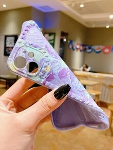 Coque de téléphone portable à motif fleur - Mauve - Voir 3