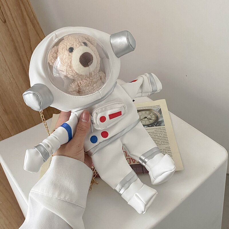 

Astronaut Bear Crossbody Bag, White